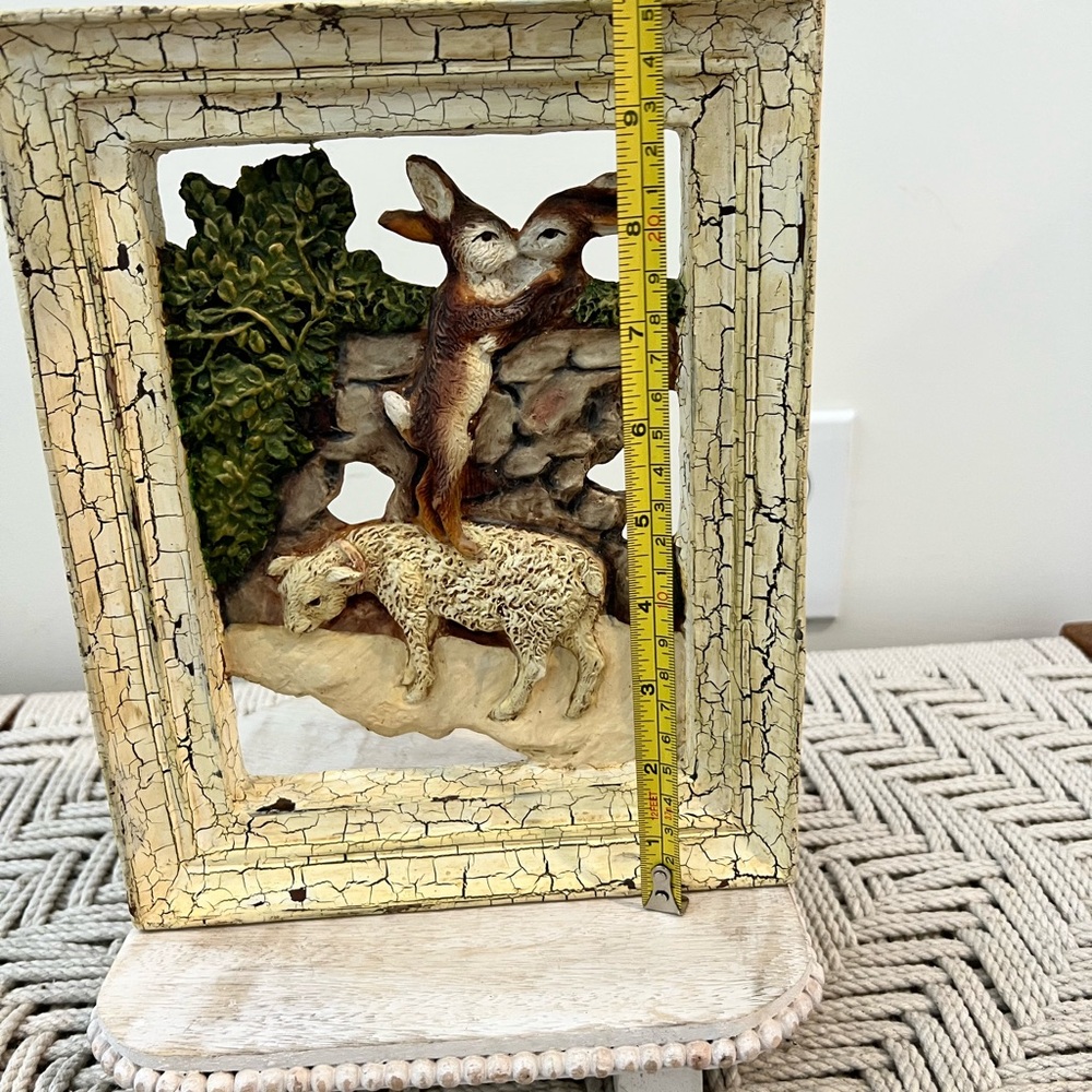 Vintage Shabby Chic Wood Rustic Animal Relief Wall Art - Picture 13 of 16
